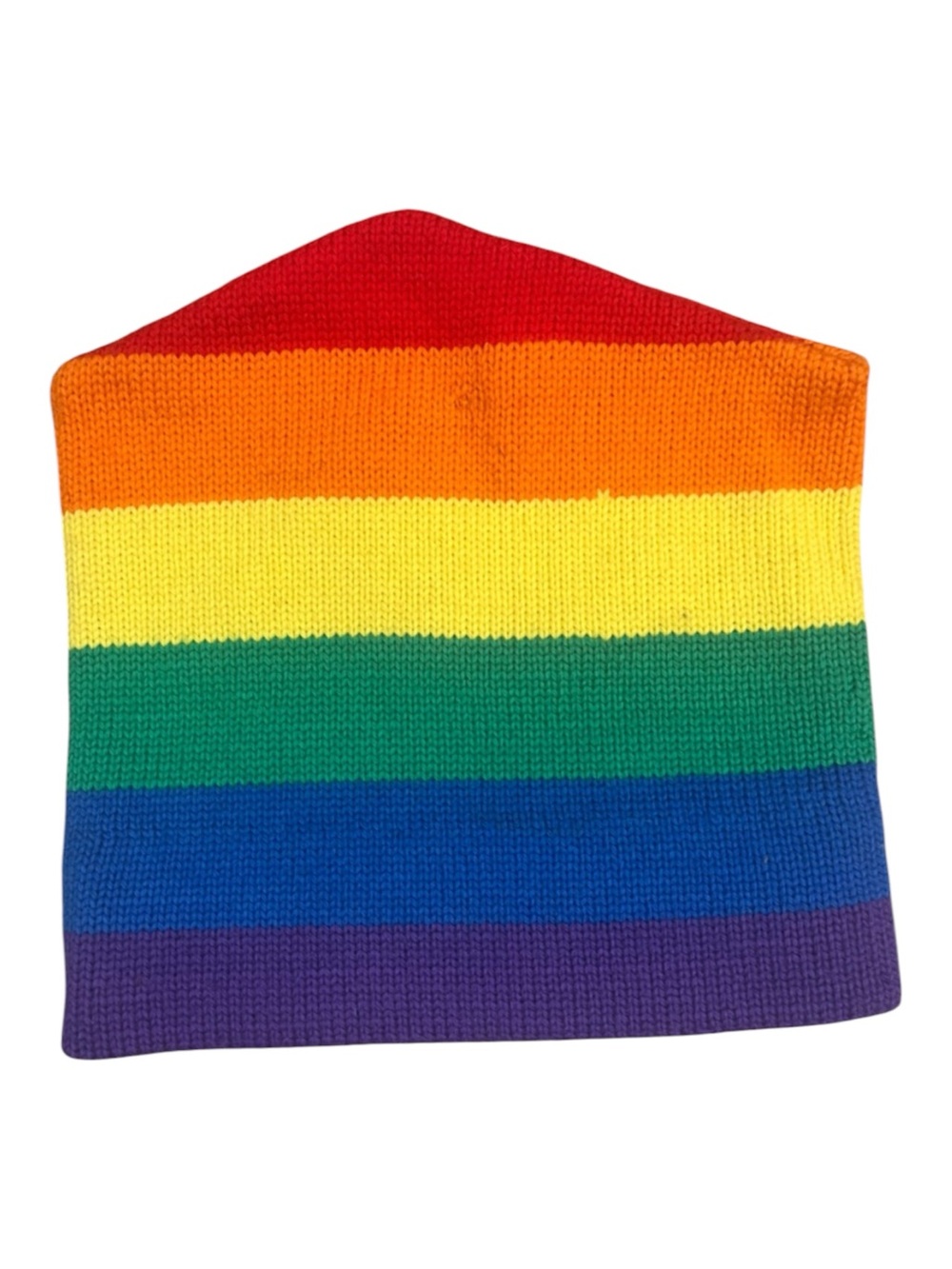 Rainbow Striped Wool Knit Beanie Winter Hat One Size